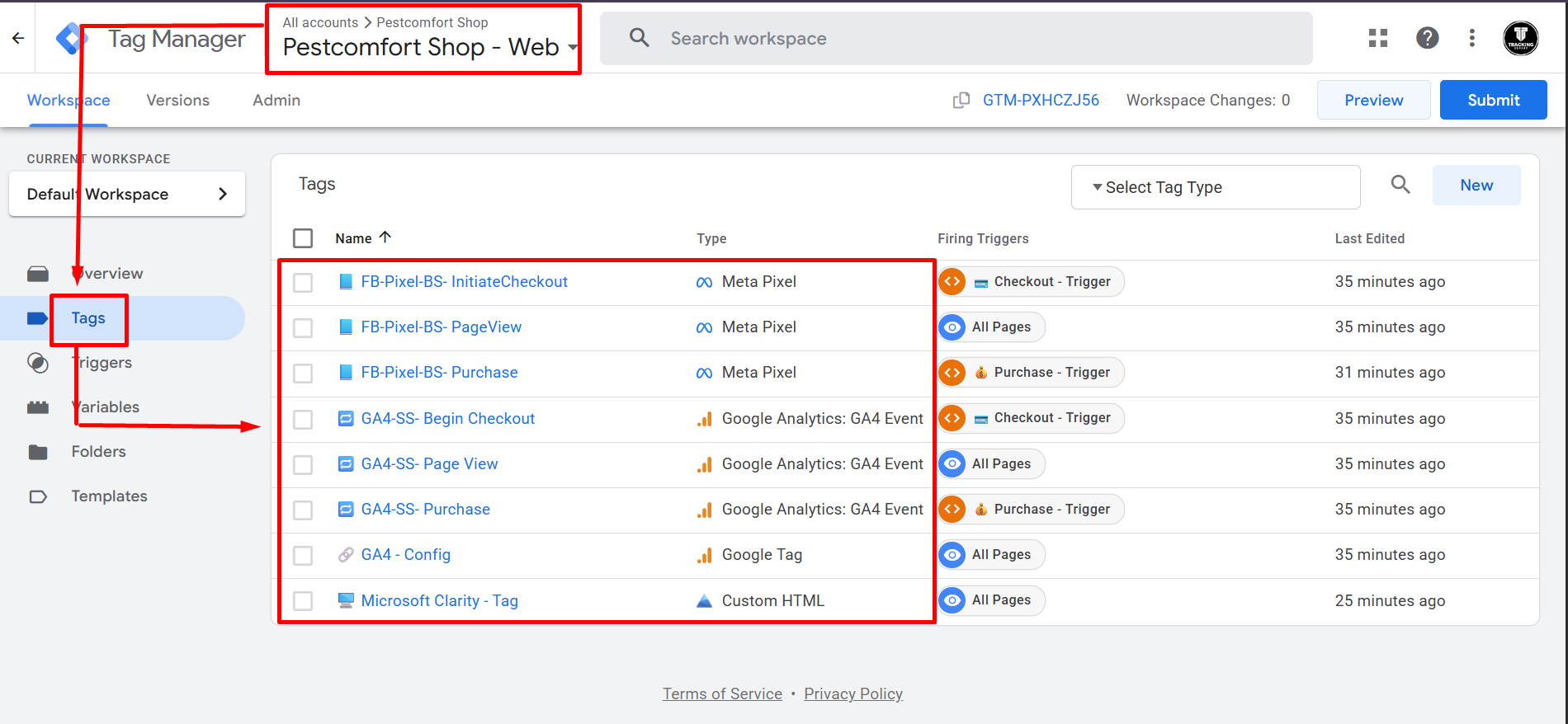 Tag Manager – Conversion Tracking Setup